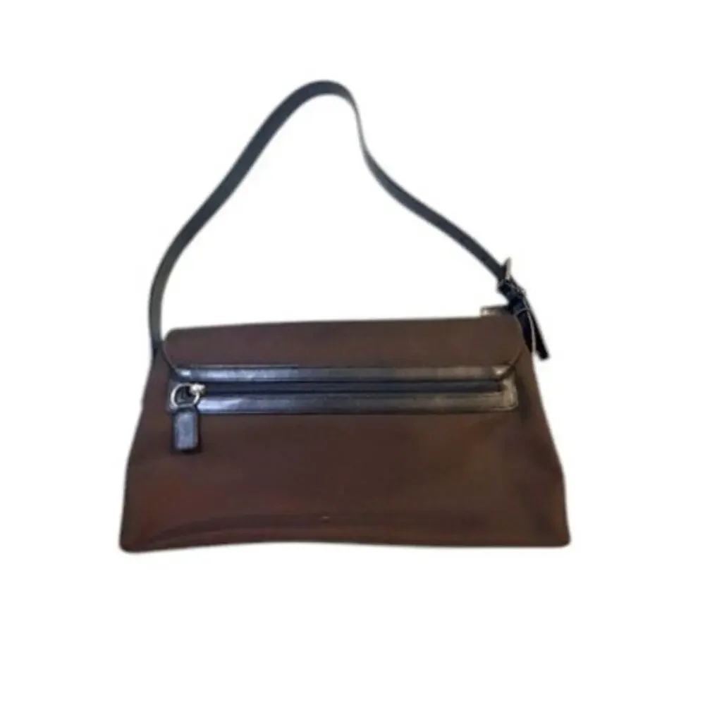 Vintage Coach Mercer 7413 Dark Brown Canvas Leather Shoulder Bag Y2K EUC